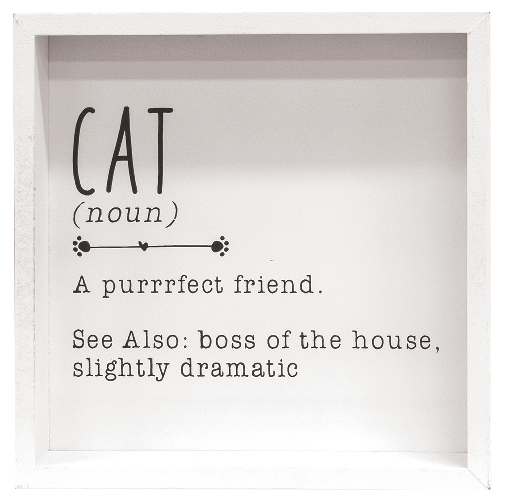 Cat Definition Framed Box Sign