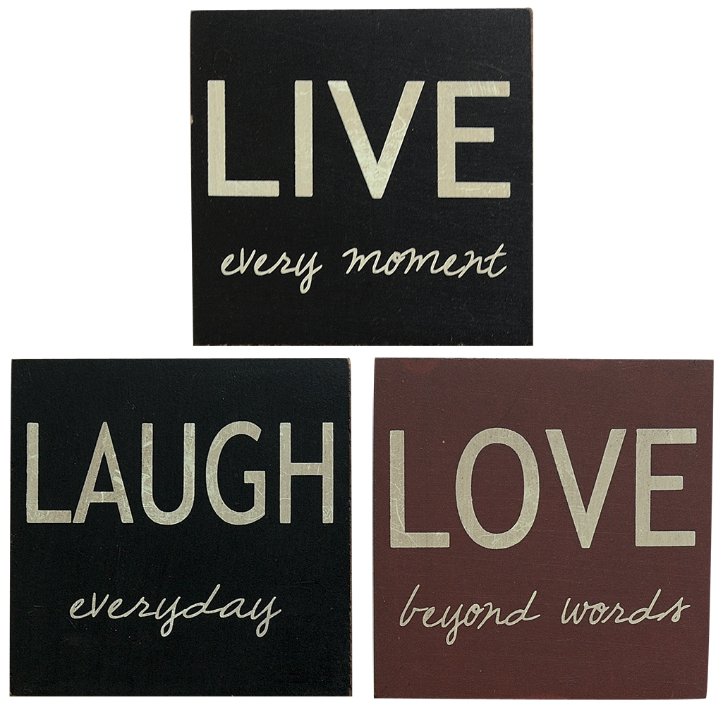 Square Sign - LIVE, LAUGH, LOVE;