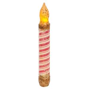 Grungy Glitter Candy Cane Stripe Timer Taper #85026