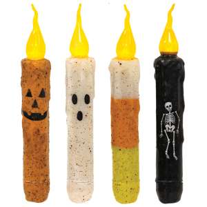 4 Set, Flicker Halloween Timer Tapers