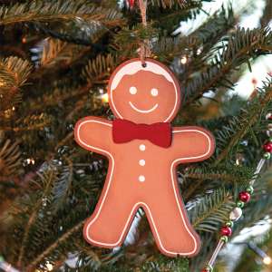 Wooden Bow Tie Gingerbread Ornament 38091