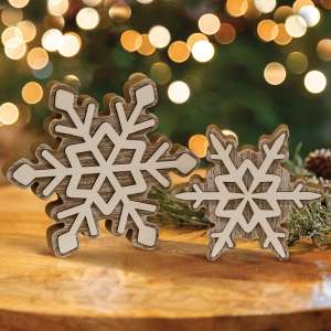 Layered Chunky Snowflake Sitters, 2/Set 37943