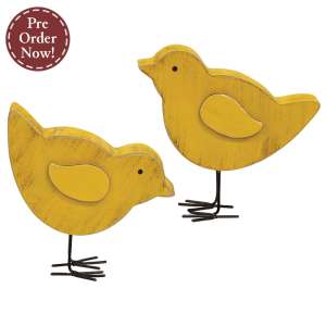 Distressed Wooden Chunky Chick Sitter - 2 Asstd. #38217