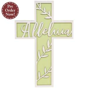 Vined Alleluia Cross Sign #38334