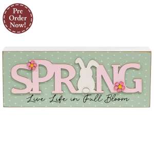 Live Life in Full Bloom Bunny Spring Box Sign #38353