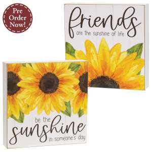 Be the Sunshine Sunflower Square Box Sign - 2 Asstd. #38456