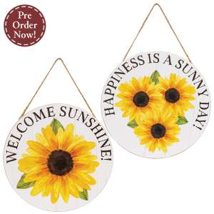 Sunny Day Round Sunflower Sign - 2 Asstd. #38457
