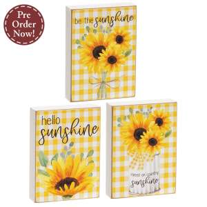 Sunflower Gingham Mini Rectangle Block - 3 Asstd. #38460