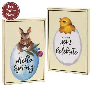 Hatching Spring Words Box Sign - 2 Asstd. #38500