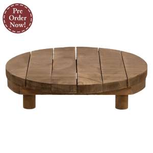 Stained Wood Round Riser #38283