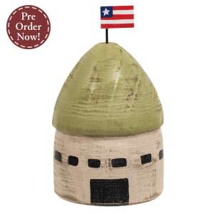 Distressed Carved Wood Americana Silo #38298