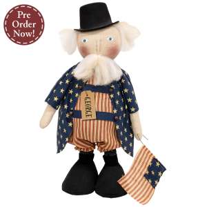 Stuffed Standing Uncle George Doll with Flag #CS39152