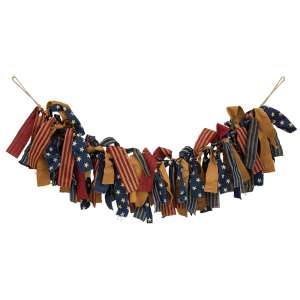 Primitive Rag Strip Americana Garland