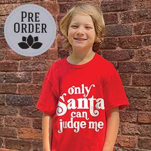 Only Santa Can Judge Me Youth T-Shirt - Red L180Y