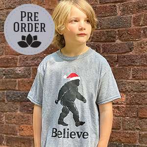 Believe Santa Bigfoot Youth T-Shirt - Heather Graphite L181Y