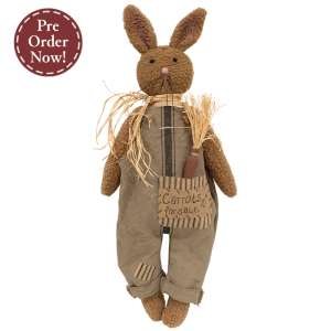 U24038 Ticking Patch Carrots For Sale Bunny Doll