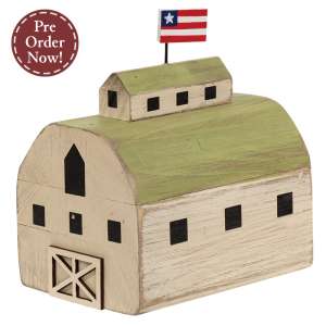 Distressed Carved Wood Americana Barn #38299