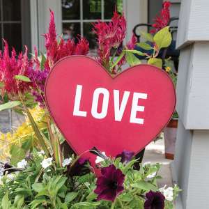 Love Red Heart Accent/Planter Stake 6.60