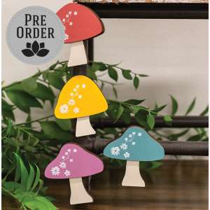 Floral Mushroom Magnets - 4/Set 38551