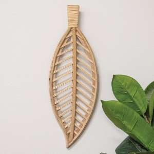 Natural Wood Laurel Leaf Wall Hanger, 17" 60507