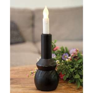 Black Wooden Curvy Taper Holder 70191