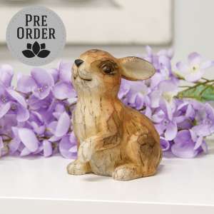 Carved Look Resin Bunny Sitter, 5.5"H ADC5499