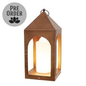 Copper Finish Open Air Tri-Function LED Lantern, 16" 70206