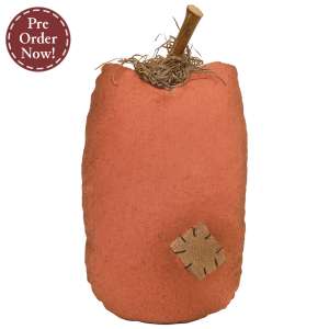 Stuffed Orange Mossy Top Patch Pumpkin - 8"H #CW4011