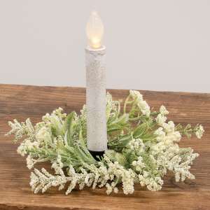 Delicate Cream Astilbe & Lace Candle Ring, 2" SA112533