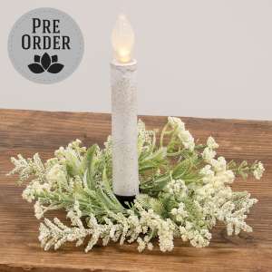 Delicate Cream Astilbe & Lace Candle Ring, 2" SA112533