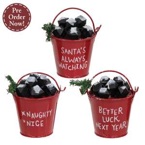 Bucket of Coal Ornament - 3 Asstd. #38840