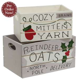 2/Set - Reindeer Oats Delivery Nesting Crates #38854