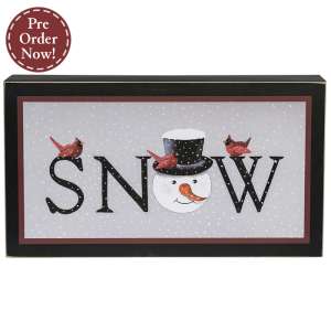 SNOW Cardinals and Friend Box Sign #38914