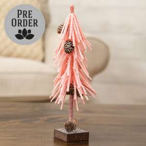 Pink Glittered Foamy Needle Pinecone Tree, 10"H 18463