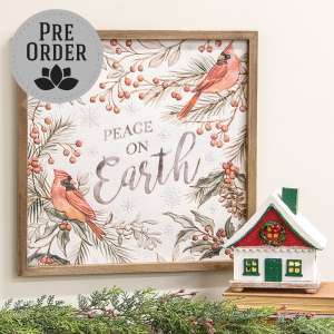 Peace on Earth Woodland Cardinals Dimensional Frame 60521