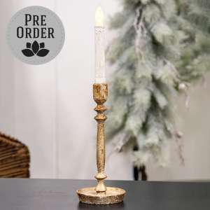 Distressed Gold Finish Candle Stick, 9"H 60524