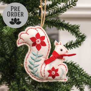 Yuletide Folklore Stuffed Felt Squirrel Ornament CW4022