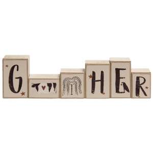 6/Set, Primitive "Gather" Letter Blocks #35494