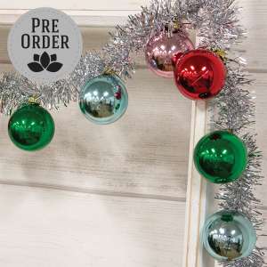 Platinum Tinsel & Bauble Garland, 4 ft SA112570