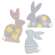 3 Set - Wooden Deco Pattern Bunny Sitters