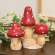 Red & White Dotted Wooden Mushrooms, 3/Set 38432