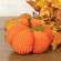 Stuffed Waffle Weave Orange Pumpkin w/Stick Stem, Medium CS38989