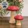 White Dotted Red Wooden Mushrooms, 2/Set 38433