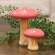 White Dotted Coral Wood Mushrooms, 2/Set 38569