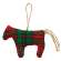 Stuffed Red & Green Plaid Horse Ornament #CW4065