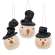 3 Set - Stuffed Floppy Hat Snowman Head Ornaments #CW4070