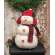 Stuffed Sherpa Snowman with Red & Green Plaid Hunting Hat & Scarf #JL24011