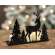 Black Metal Woodland Forest & Reindeer Candle Plate - 5"H #19469BK