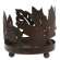 Rusty Finish Metal Fall Leaves Pillar Holder - 4.25"H #19471RST