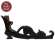 Distressed Wooden Witch Boot & Cat Silhouette Sitter #38901